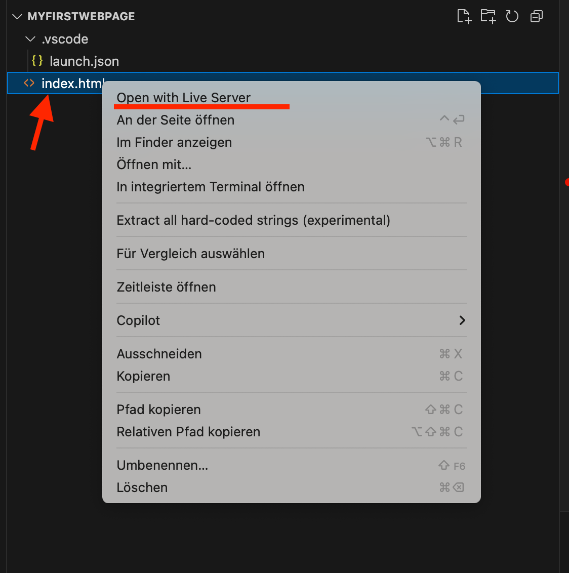 Open with LiveServer