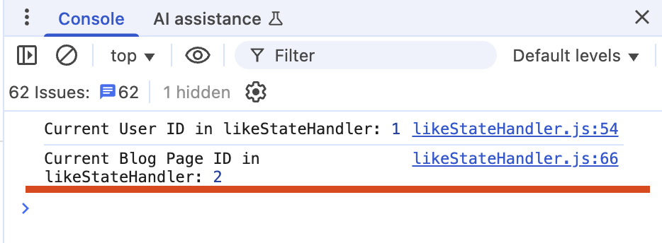 LikeStateHandler Ausgabe