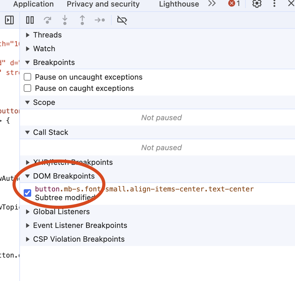 dev Tool Breakpoints